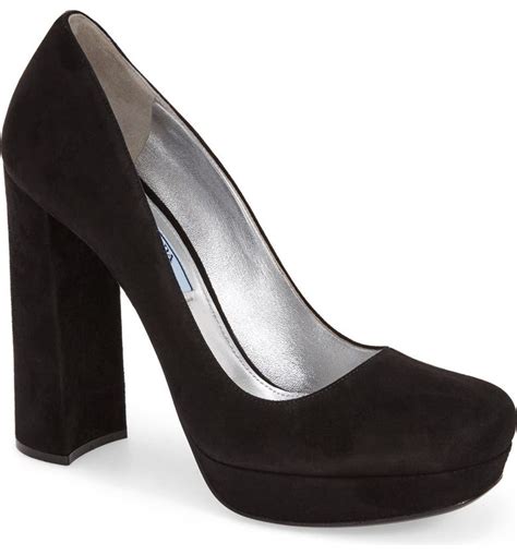 prada black and cream pumps|prada chunky heel pumps.